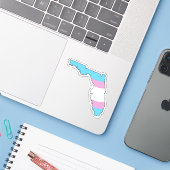 Sticker Floride Trans Pride (Ordinateur portable avec iPhone)