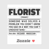 Sticker Florist Noun Définition Cute Floral Cool (Feuille)