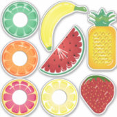 Sticker Flottes de la piscine de fruits d'été (Devant)