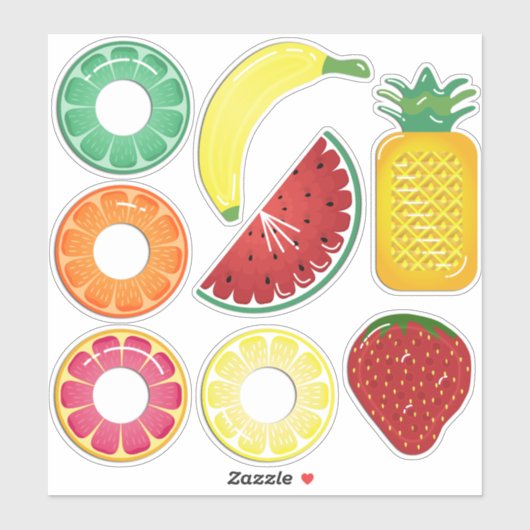 Sticker Flottes de la piscine de fruits d'été (Feuille)