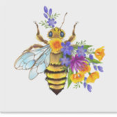 Sticker Flower bee with wild plants (Devant)