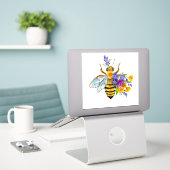 Sticker Flower bee with wild plants (Ordinateur portable sur le bureau)