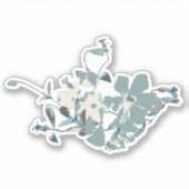 Sticker Flower Grey Blue Cream Clematis Vins Motif (Devant)