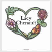 Sticker Flower Heart Art (Feuille)