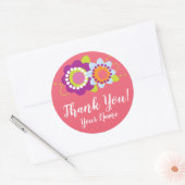 Sticker Flower Merci personnalisé (Enveloppe)