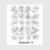 Sticker Flower Pack brillant et brillant (Feuille)