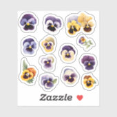 Sticker Flower Pansies en floraison (Feuille)