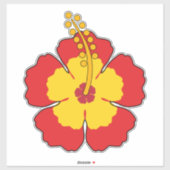 Sticker Flower rouge hibiscus (Feuille)