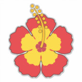 Sticker Flower rouge hibiscus (Devant)