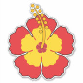 Sticker Flower rouge hibiscus (Devant)