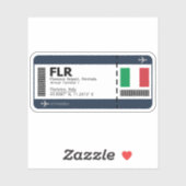 Sticker FLR Florence Boarding Pass - Italie Travel (Feuille)