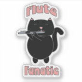Sticker Fluate Fanatique Rose Noir Chat mignonne (Devant)