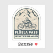 Sticker Flüela Pass VTT suisse alpes (Feuille)