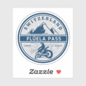 Sticker Flüela Pass VTT suisse alpes (Feuille)