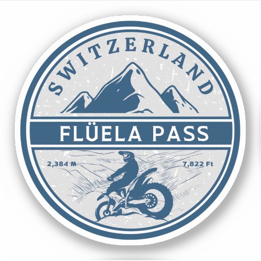 Sticker Flüela Pass VTT suisse alpes (Devant)