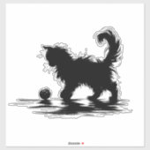 Sticker Fluffy chat jouet (Feuille)