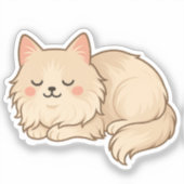 Sticker Fluffy Cream Persian Cat Sleeping (Recto)