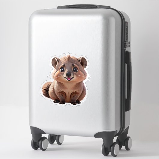Sticker Fluffy Racoon (Sur valise)