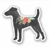Sticker Fluide Renard Terrier Chien race Boho Floral (Devant)