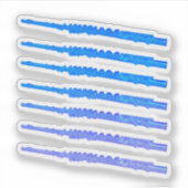 Sticker Flûte Musicale Instrument Bleu (Devant)