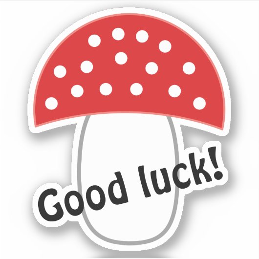 Sticker Fly agaric accorde chance et fortune! (Devant)