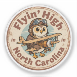 Sticker Flyin’ High_ North Carolina Aviation-Theme Artwor