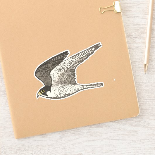 Sticker Flying Peregrine Falcon Crayon coloré Art (Carnet)
