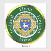 Sticker Flynn Shield & Croix celtique Personnalisé (Feuille)