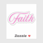 Sticker Foi en mot manuscrit en rose (Feuille)