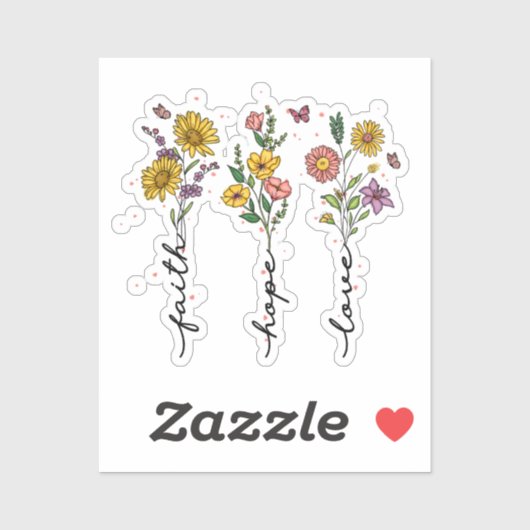 Sticker Foi-Espoir-Amour (Feuille)