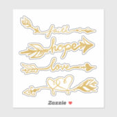 Sticker Foi, Espoir, Flèches d'amour (Feuille)