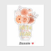 Sticker Foi sur la peur Bible chrétienne fleurs de pêche  (Feuille)