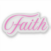 Sticker Foi Word manuscrite en rose (Devant)