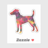 Sticker Foin lisse Terrier Chien race Geo Silhouette Multi (Feuille)