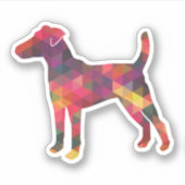 Sticker Foin lisse Terrier Chien race Geo Silhouette Multi (Devant)