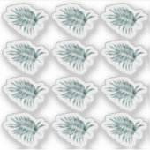 Sticker Foliage Tropical Feuille de palme Verdure Aquarell (Devant)