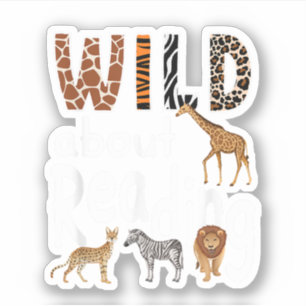 Sticker Folle de lecture Animaux de zoo Livre Chéri 
