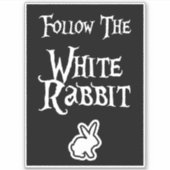 Sticker Follow the White Rabbit (Devant)