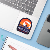 Sticker Folly Beach South Carolina Retro Souvenirs (Ordinateur portable avec iPhone)