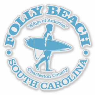 Sticker Folly Beach (surfer)