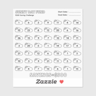 Sticker Fonds du jour ensoleillé Plan budgétaire du Défi d