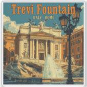 Sticker Fontaine de Trevi, Rome - Vintage (Devant)
