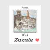 Sticker Fontana dei Quattro Fiumi. Rome, Italy (Feuille)