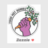 Sticker Food Not Bombs logo w/text (Feuille)