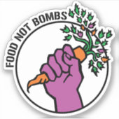Sticker Food Not Bombs logo w/text (Devant)