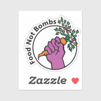 Sticker Food Not Bombs logo with text