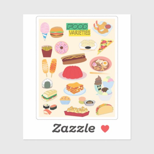 Sticker Food Varieties (Feuille)