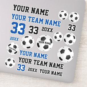 Sticker Football Ball Nom de l'équipe Football Soccer Joue