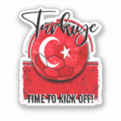 Sticker Football Drapeau Türkiye, Football Turc Rétro (Recto)