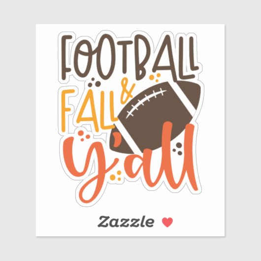 Sticker Football Fall & Y'all (Feuille)